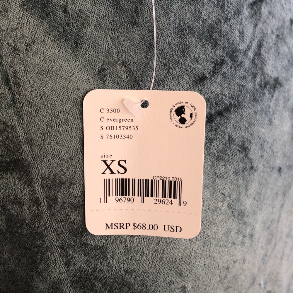 NWT Free People Intimately All Night Velvet Tunic in Evergreen, XS - Picture 8 of 11
